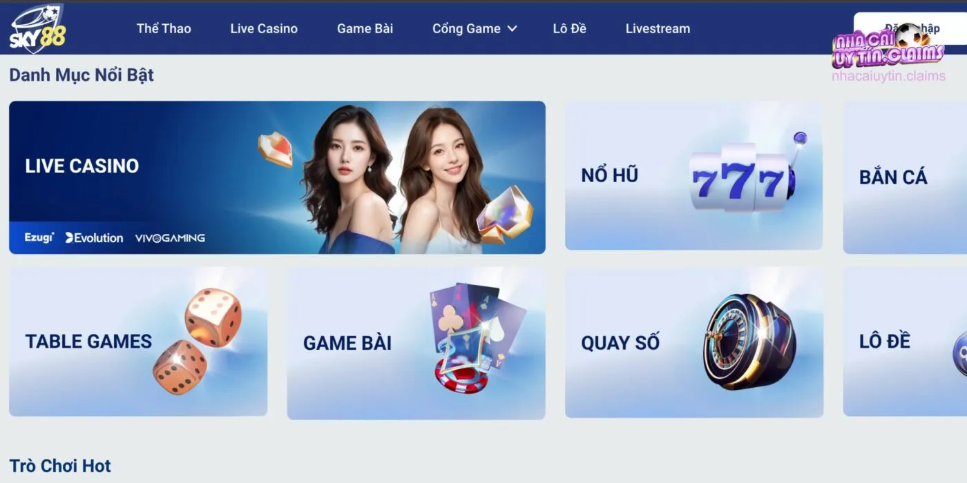 Thông tin về nhà cái uy tín Sky88 